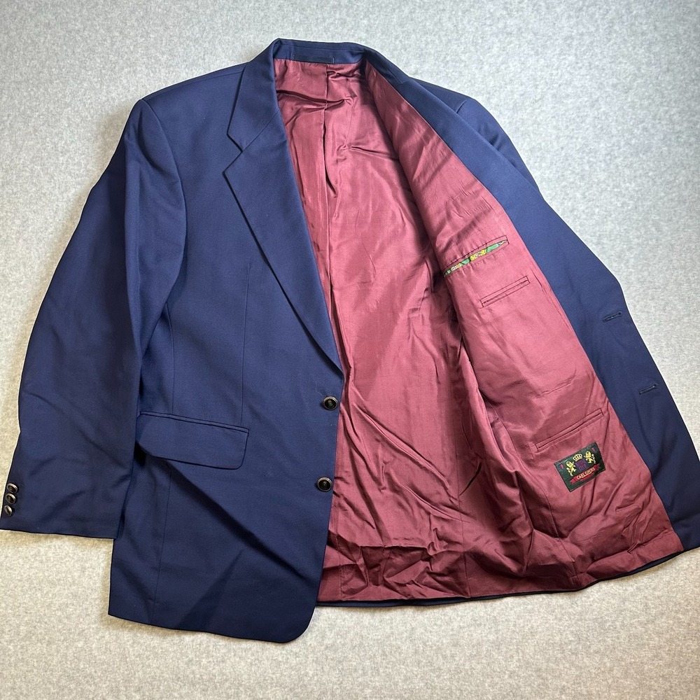Carl Gross Royal Club 44R Blue Wool Sport Coat Blazer VBC Super 100's Italy